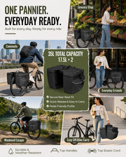 Marscamd 35L Rear Bike Panniers with Rain Cover