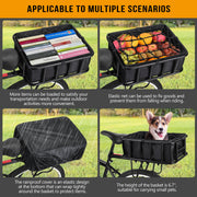 Quick-Release Rear Bike Rack & Basket with Waterproof Cover